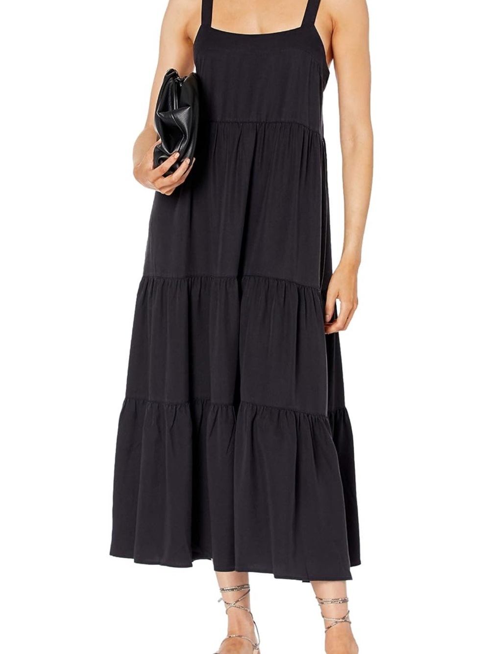 The Drop Black Tiered Dress Size-XXS